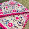 Pom Pom Kantha Dupatta – Hot Pink